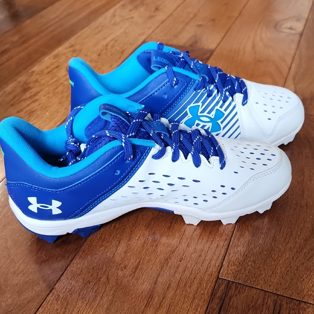 Under Armour Kids' White and Blue Sneakers